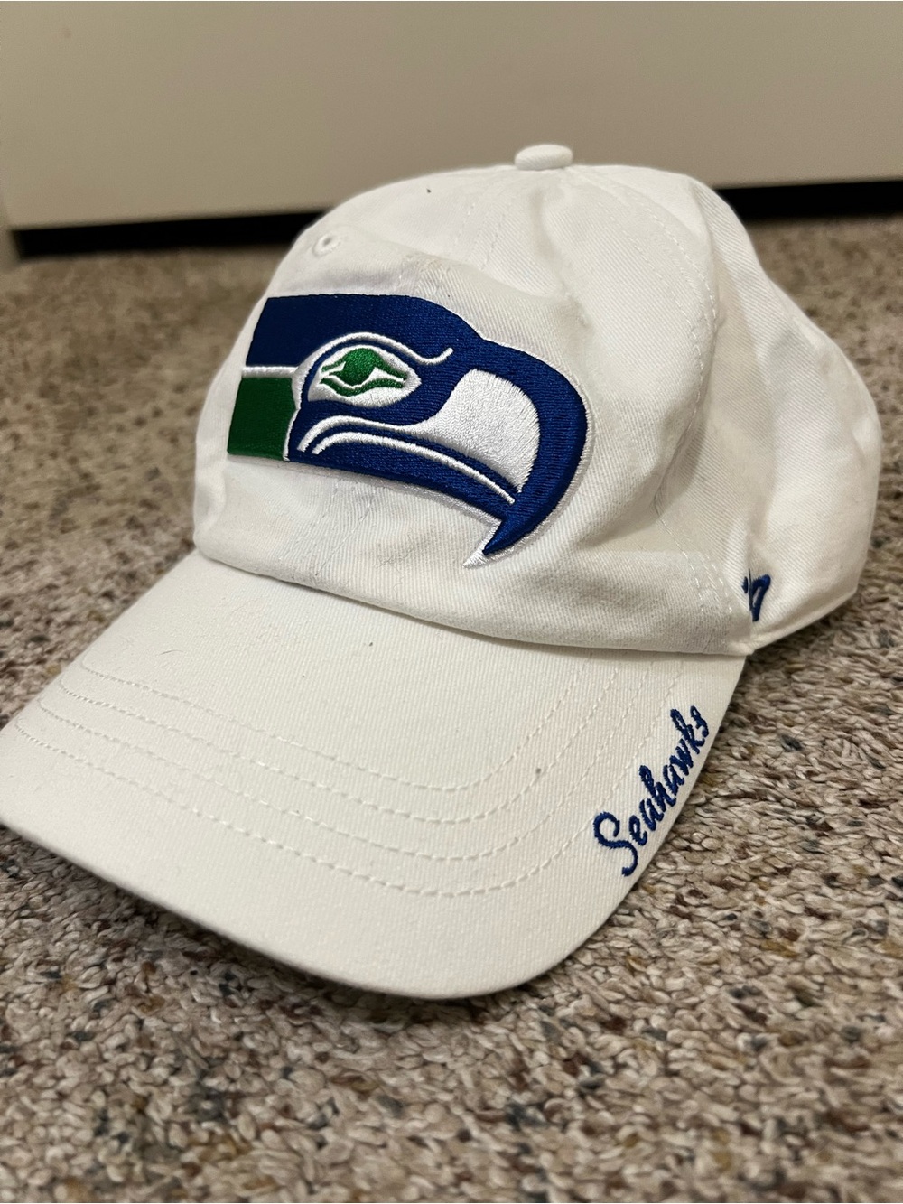 White Seattle Seahawks Embroidered Logo Cap